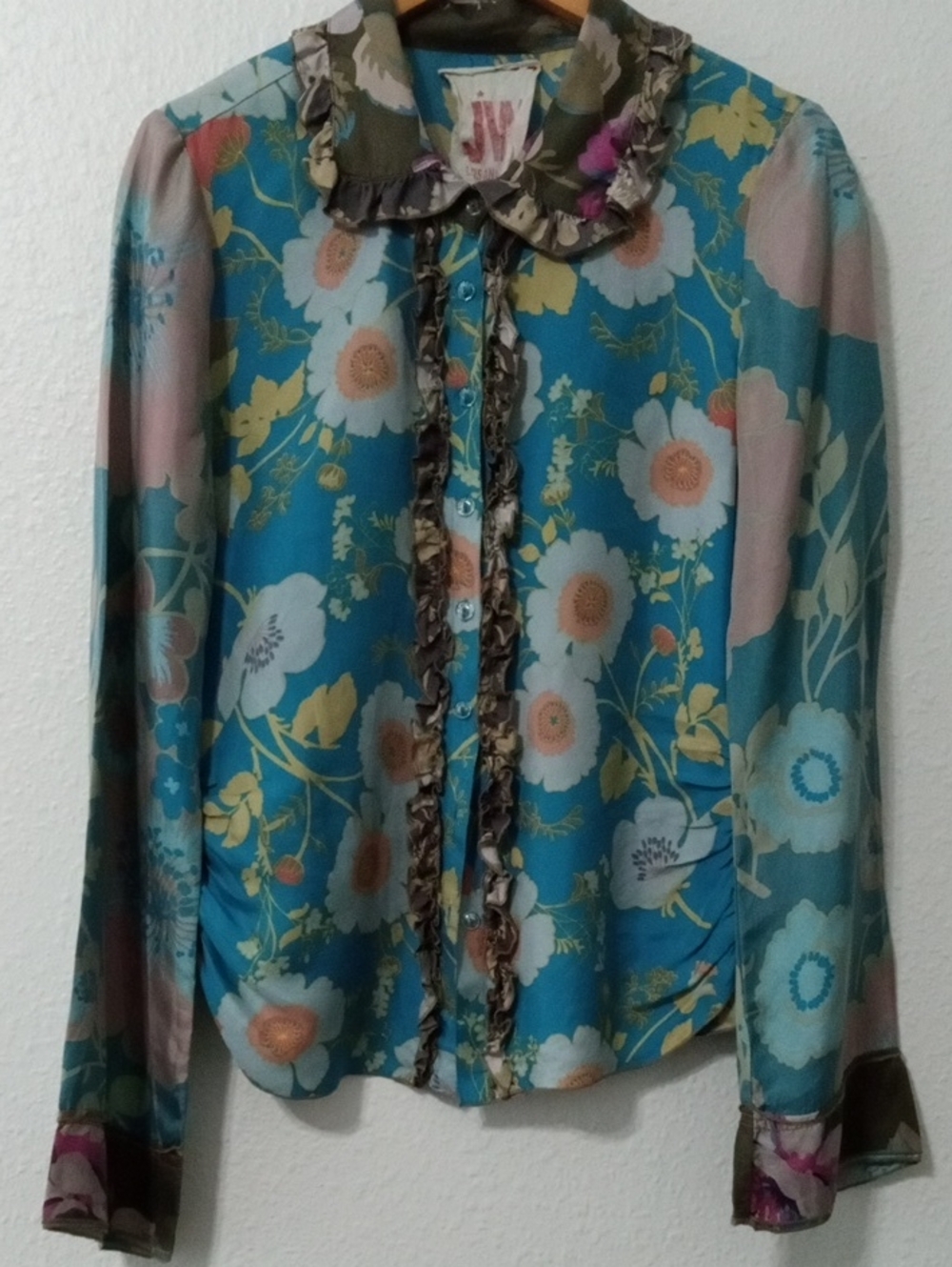 Johnny Was Silk Floral Blouse